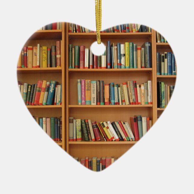 Classic book shelf pattern, bookcase,books,old ceramic tree decoration (Front)