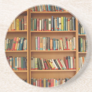 Classic book shelf pattern, bookcase,books,old coaster