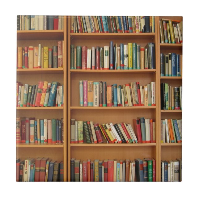Classic book shelf pattern, bookcase,books,old tile (Front)