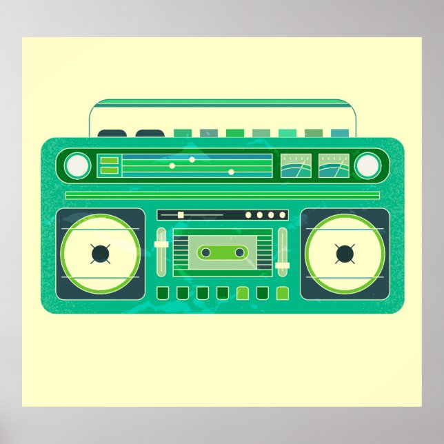 Classic Boom Box Vintage Image Poster (Front)