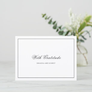 Classic Border Black and White Timeless Wedding Thank You Card