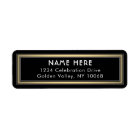 Classic Border Black Gold and White Return Address