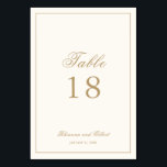 Classic Border Ivory and Gold Timeless Wedding Table Number<br><div class="desc">A classic and timeless design.</div>