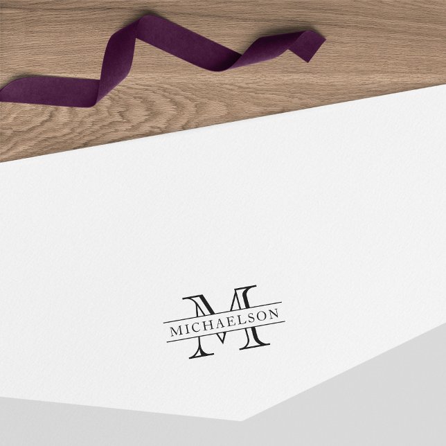 Classic Border Last Name Monogram Self-inking Stamp (Creator Uploaded)