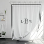 Classic Border Monogrammed Shower Curtain<br><div class="desc">This customisable Classic Bordered Monogrammed design will add an elegant, chic look to your decor with the feel of a luxury hotel. The colour of the border as well as the colour and style of the font can be changed to complement your decor. Just click the customise it button to...</div>