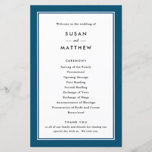 Classic Border Navy Blue, Paper Program