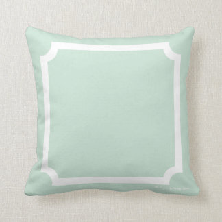 Classic Border Pillow in Seaglass/White