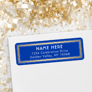 Classic Border Royal Blue and Gold Return Address
