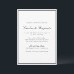 Classic Border Script Black White Elegant Wedding Invitation<br><div class="desc">Classic Traditional Script Elegant Wedding Invitation with Narrow Border in Black on a White Background</div>