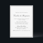 Classic Border Script Elegant Wedding All In One  Invitation<br><div class="desc">Classic Traditional Script Elegant Wedding Invitation with Narrow Border in Black and Online RSVP Details</div>