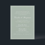 Classic Border Script Elegant Wedding Sage RSVP Invitation<br><div class="desc">This classic wedding invitation features a soft sage green background, refined serif typography, and an elegant double-line border. The formal wording and balanced layout create a timeless, traditional feel while the muted color palette keeps it fresh and modern. Perfect for couples planning a garden, estate, or classic ceremony with a...</div>