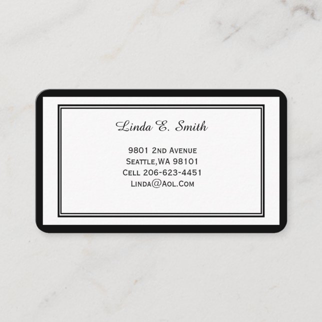 Classic Bordered Business Calling Card (Front)