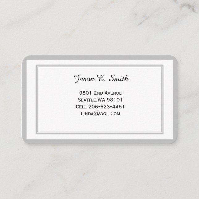 Classic Bordered Business Calling Card (Front)
