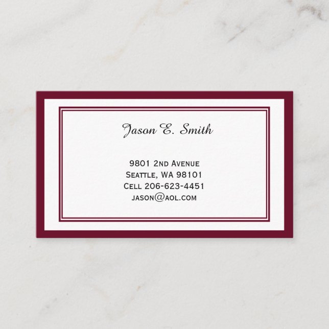 Classic Bordered Calling Card (Front)