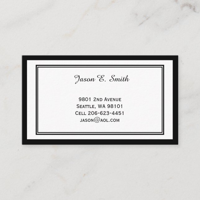 Classic Bordered Calling Card (Front)