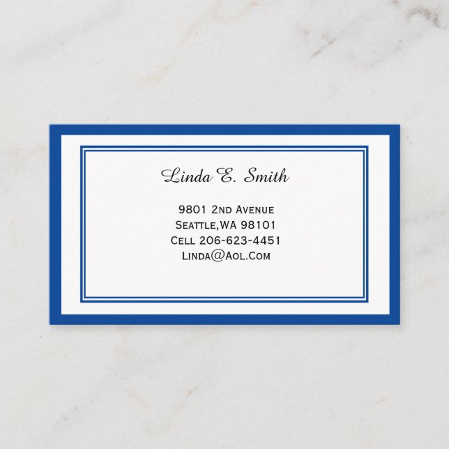 Classic Bordered Calling Card (Front)