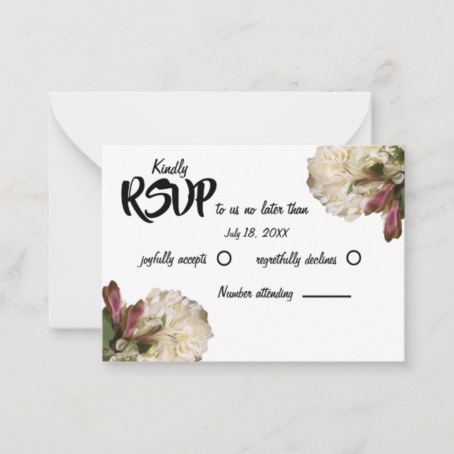 Classic Botanical Floral RSVP Card (Front)