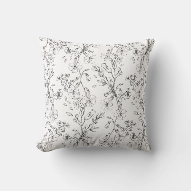 Classic Botanical Florals Wedding Gift Cushion (Front)