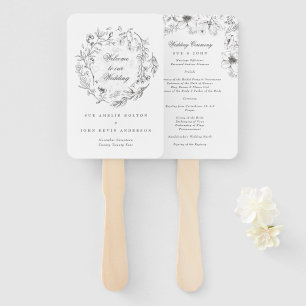 Classic Botanical Florals Wedding Hand Fan