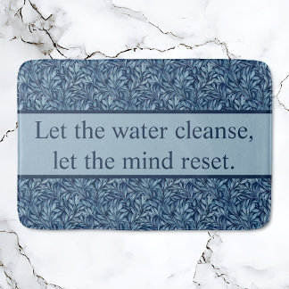 Classic Botanical Inspirational Quote Pattern  Bath Mat