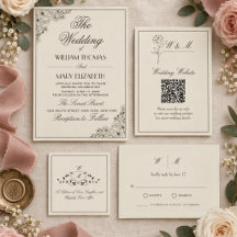 Classic Botanical Monogram Wedding Napkin
