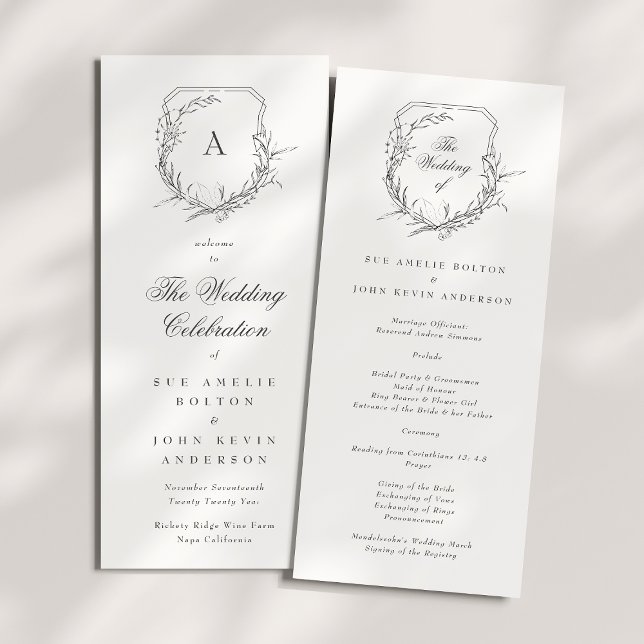classic botanical monogrammed the wedding crest programme (Creator Uploaded)