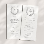 classic botanical monogrammed the wedding crest programme<br><div class="desc">This is a rack card for the wedding ceremony program for a classic romantic outdoor,  garden-inspired wedding or just a simply love florals and botanicals with its clean,  classic element of design elegance and text typography by Phrosne Ras Design. 
This invite is part of a unique suite and collection.</div>