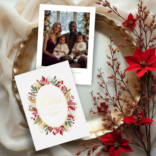 Classic Botanical Oval Frame Traditional Christmas