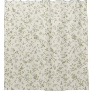 Classic Botanical Songbirds Shower Curtain