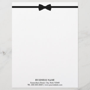 Classic Bow Tie Elegant Black & White Customised Letterhead