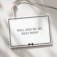 Classic Bowtie Black and White Best Man Proposal