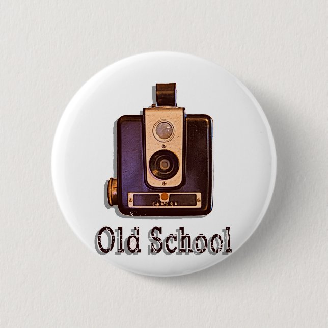 Classic Box Camera 1950s - Old School 6 Cm Round Badge (Front)