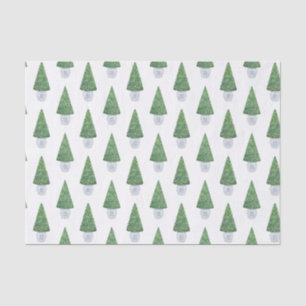 Classic Boxwood Topiary And Blue White Chinese Pot Tissue Paper