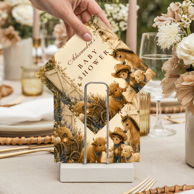 Classic Boy Western Boho Baby Shower Napkin (Creator Uploaded)