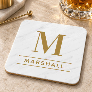Classic Brass Personalised Family Monogram Initial Coaster