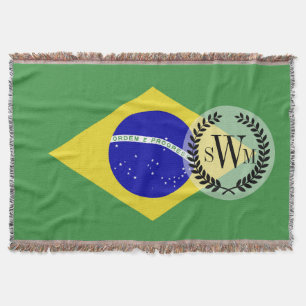 Classic Brazilian Flag Throw Blanket