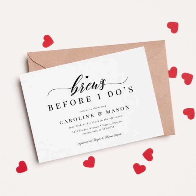 Classic Brews Before I Do's Couples Bridal Shower Invitation (Creator Uploaded)