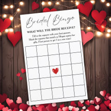 Classic Bridal Bingo Wedding Shower Game Card