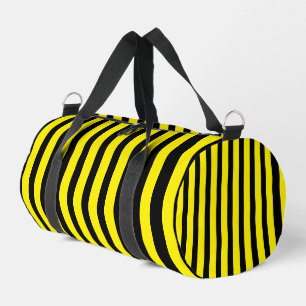 Classic Bright Yellow and Black Striped Duffle Bag