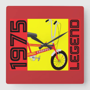 Classic British 1970's Iconic Bicycle Square Wall Clock