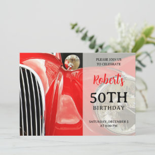 Classic British Car Birthday Invitation