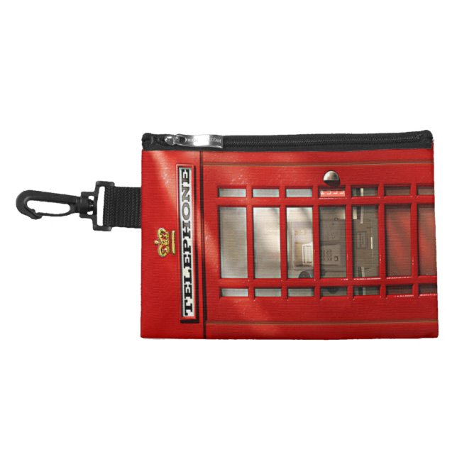 Classic British Red Telephone Box Accessory Bag (Front)