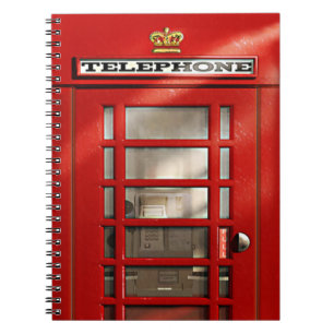 Classic British Red Telephone Box Spiral Notebook