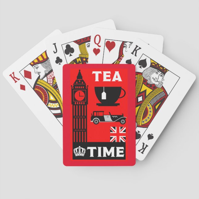 Classic British Tea Drinkers        Playing Cards (Back)