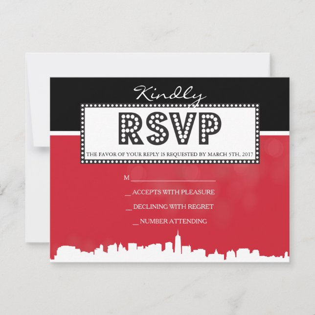 CLASSIC BROADWAY Bar Bat Mitzvah Invitation (Front)