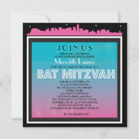 CLASSIC BROADWAY Bat Mitzvah Invitation-rainbow2