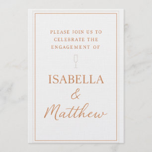 Classic Bronze Accents Couple Party Invite