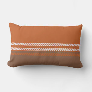 Classic Brown and Orange with Stripes Throw Pillow
