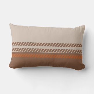 Classic Brown and Tan and Orange with Stripes  Lumbar Cushion