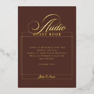 Classic Brown Audio Guest Book Wedding Sign